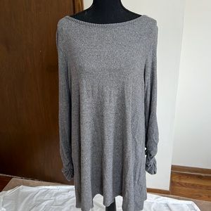 The Impeccable Pig Gray Dress Tie Back Size M